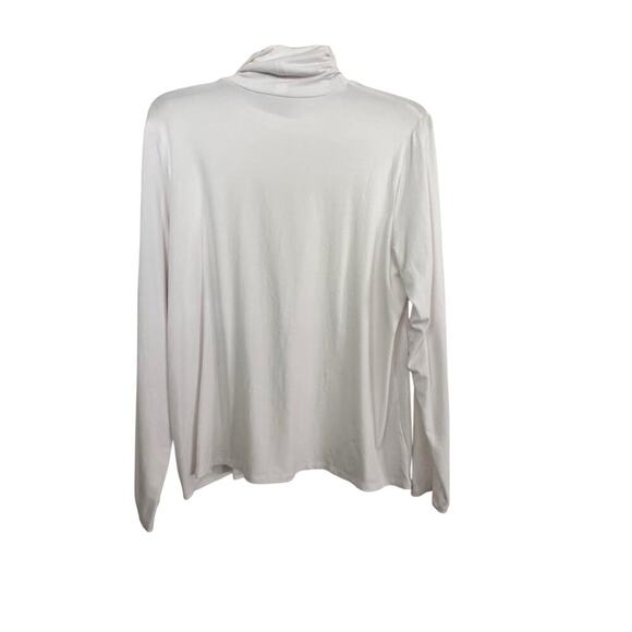 Eileen Fisher Women's White Scrunch Turtleneck Top Size XL - Picture 3 of 6